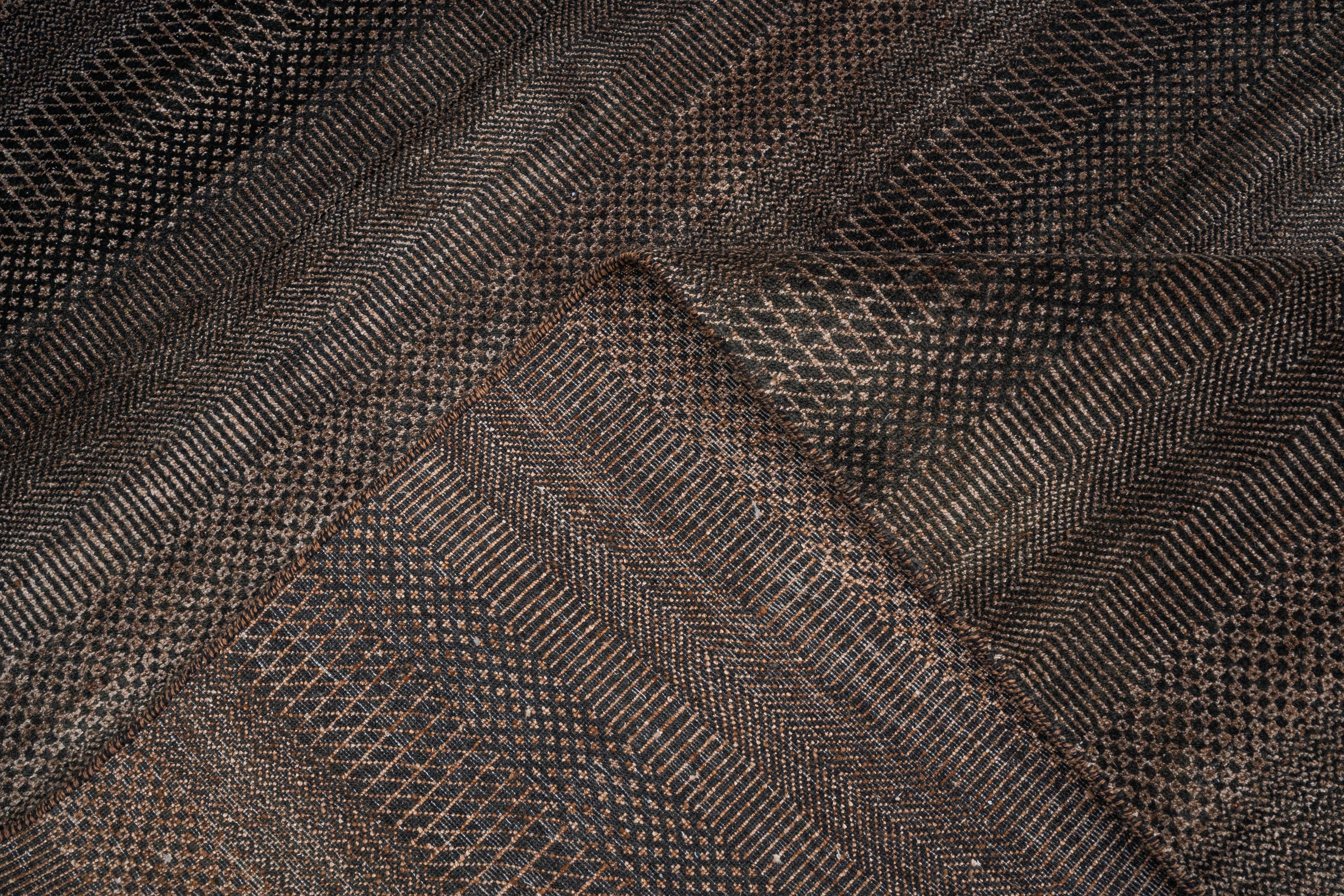 Handknotted Carpet, DIA - 1243 MCN, Van Dyke Brown & Black